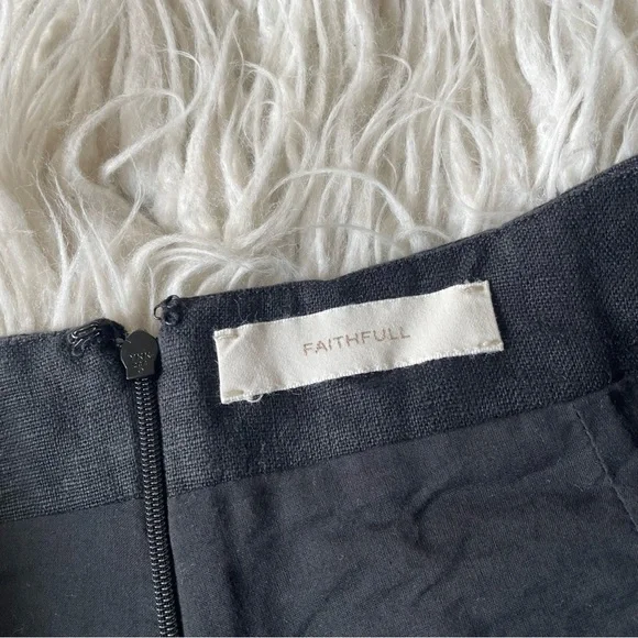 FAITHFULL the Brand Lila Black High Rise Woven Linen Shorts Size Medium